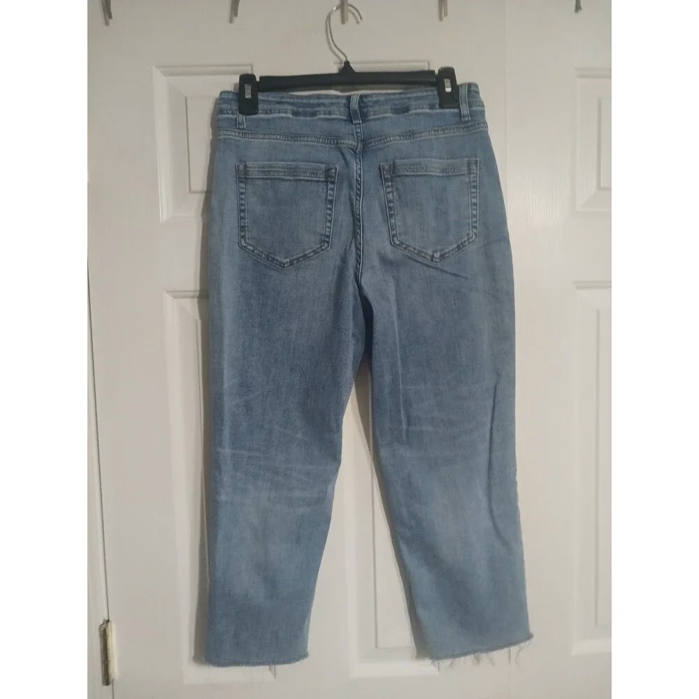 Women's J. Jill Denim Hi Rise Straight Leg Crop Jeans Size 6P Raw Hem - Picture 6 of 7